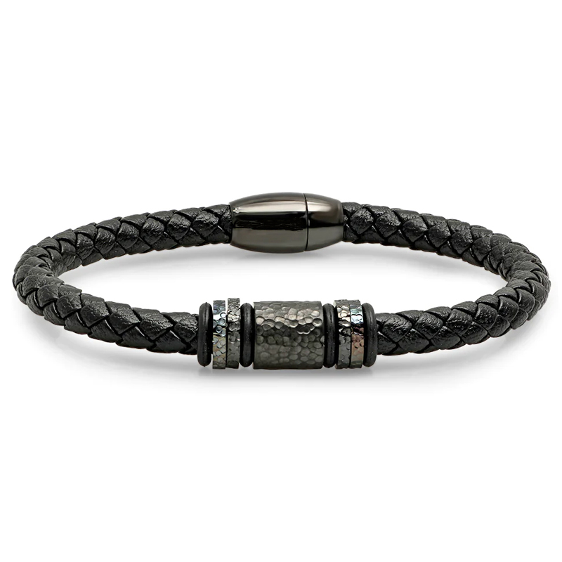 stainless steel leather bracelets