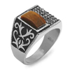 Fashion Tiger Eyes Stainless Steel Rings Jewelry