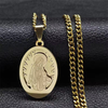 Oval Virgin Mary Prayer Hip Hop Pendant