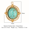 French Vintage Natural Stone Gold Plated Pendant