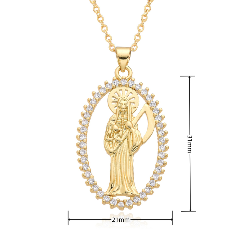 Diamond Set Virgin Mary Pendant with Diamonds