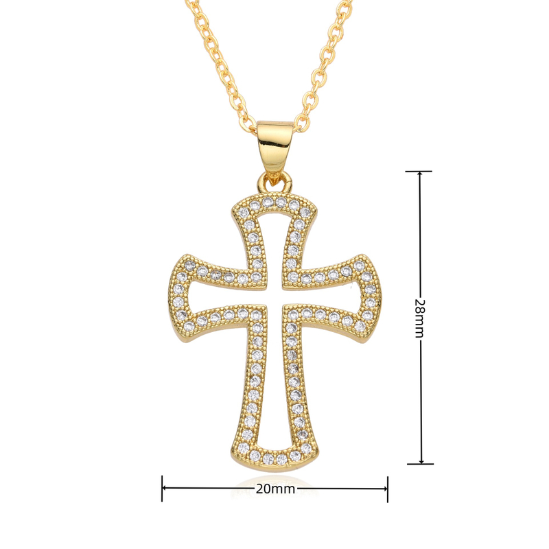 Fashion Simple Crystal Cross Pendant