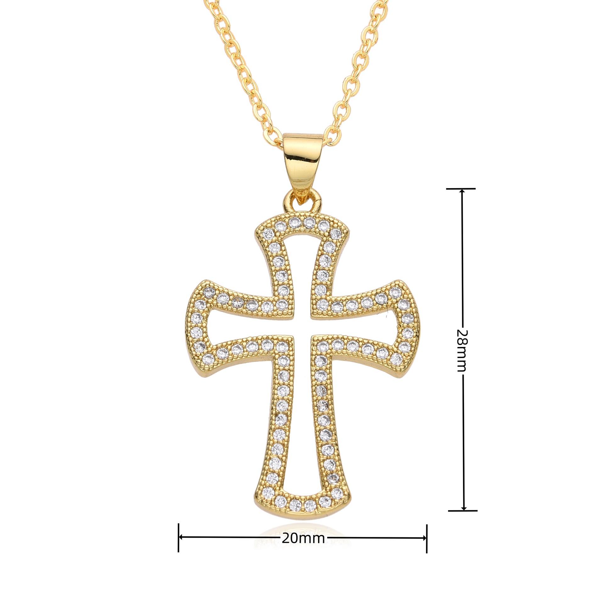 Fashion Simple Crystal Cross Pendant