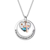 Peach Heart Faith Love Cross Shell Pendant Necklace