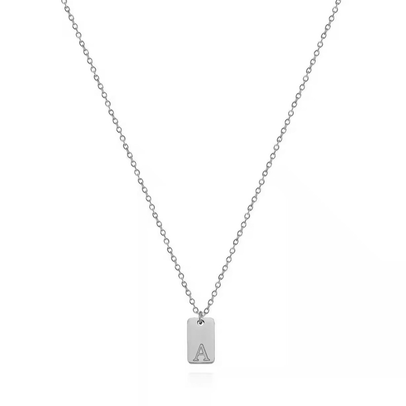 English Initials Stainless Steel Pendant Necklace