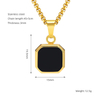 18K Fashion Hip Hop Blue Turquoise Black Square Pendant