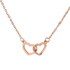 Mirror Stainless Steel Double Heart Necklace