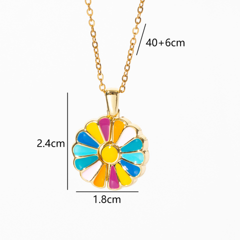 Daisy Fresh Sunflower Titanium Necklace