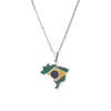 Brazil Map Ethnic Stainless Steel Pendant