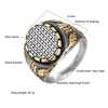  Europe and the United States personalised retro diamond-set personalised men's stainless steel ring