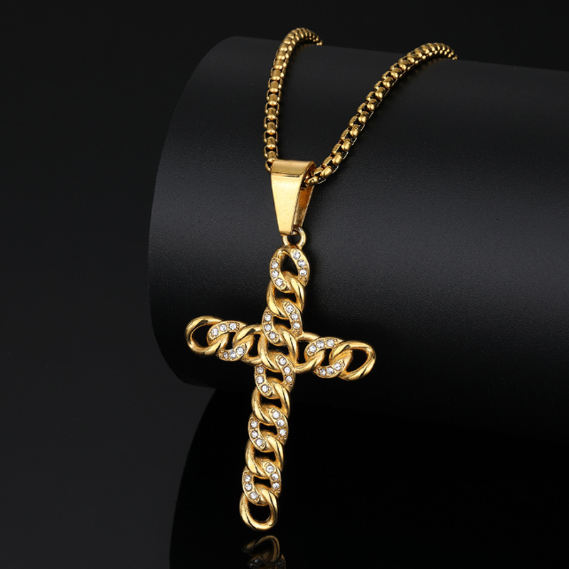 Logo Diamonds Cross Pendant Custom