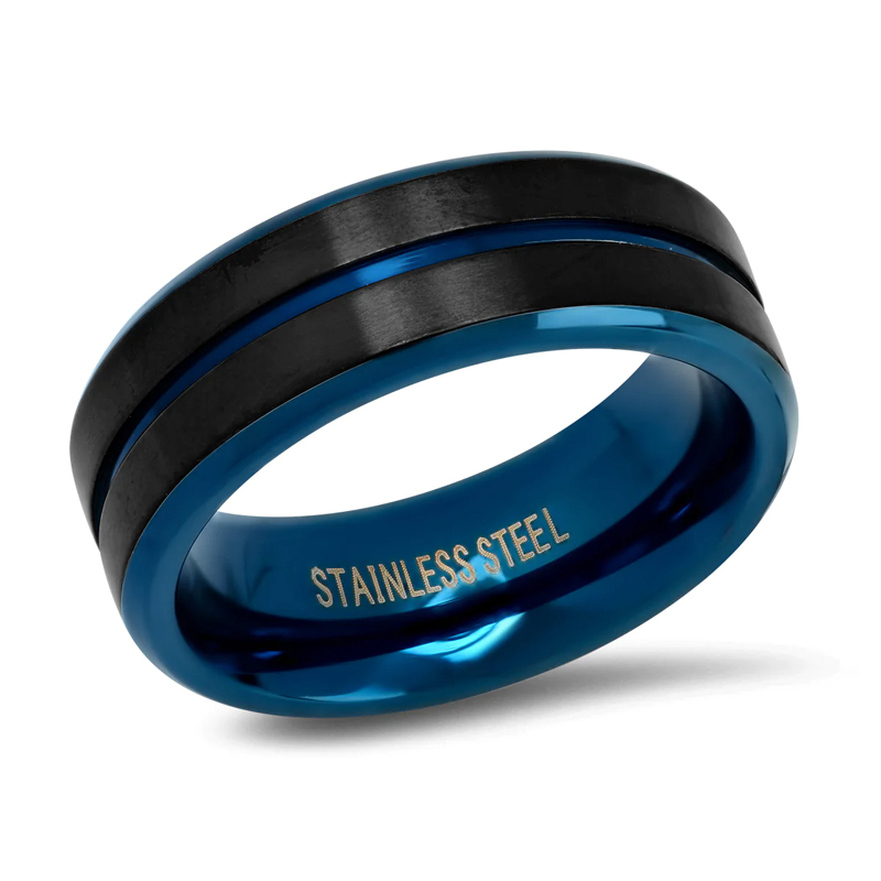 Blue Electroplated Men's Ring