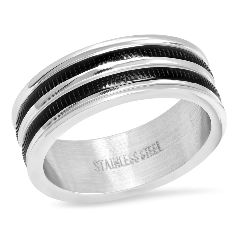 Men's Two Tone Stainless Steel Band Ring