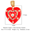 Gold plated heart flower with zirconium pendant