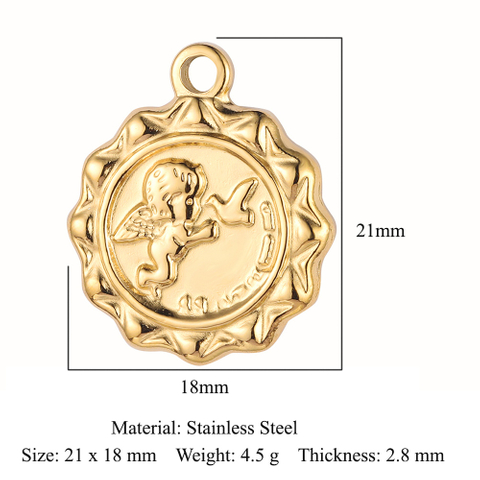 French Cross Angel Pendant