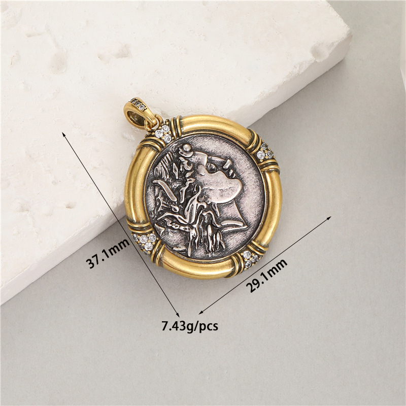 Round Roman God of War Coin Pendant