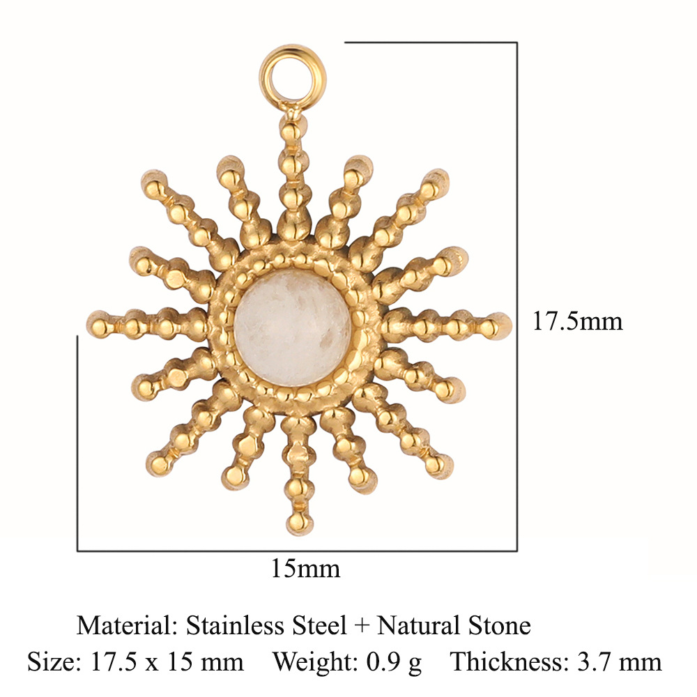 Sun Natural Stone Gold-Plated Pendant