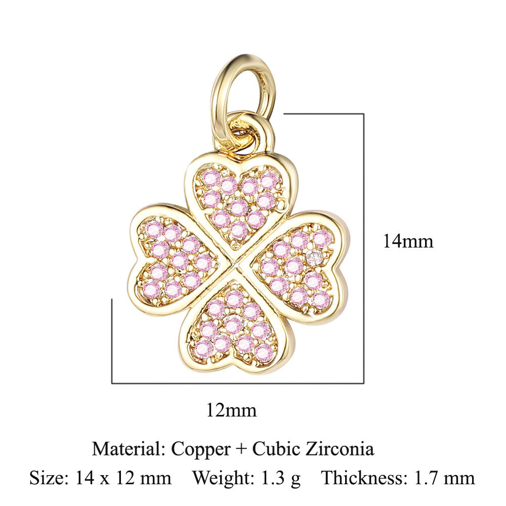 Simple four-leaf clover pendant with diamonds