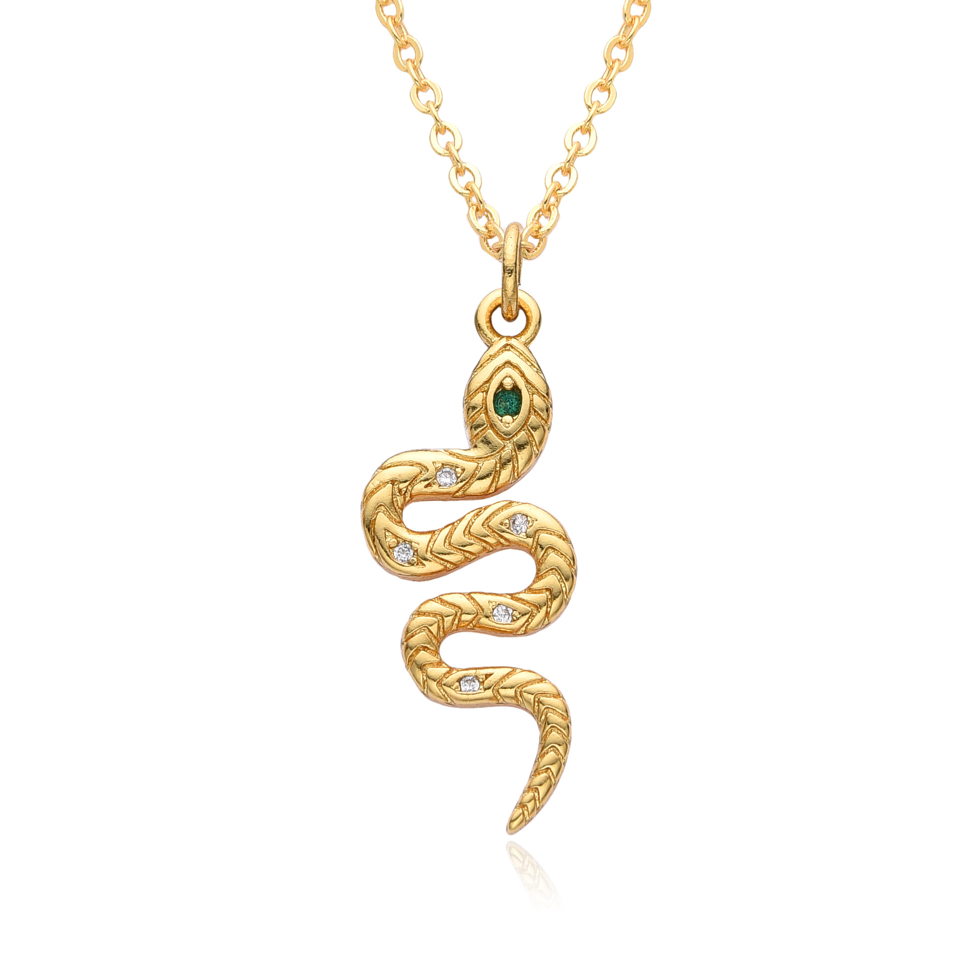 18K Gold Plated Round Snake Element Personalised Pendant