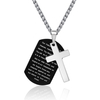 Stainless Steel Skeleton Cross Layered Men's Military Necklace