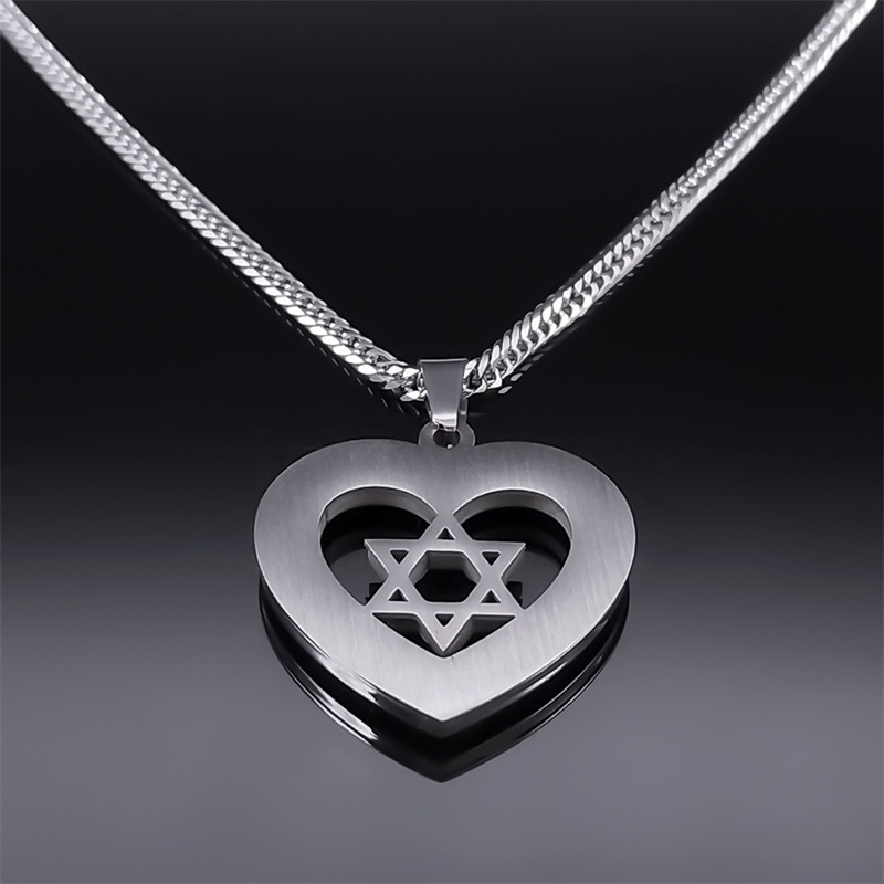 Hexagram Colorful Heart Pendant