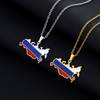 Russian Map Necklace Couple Style Pendant