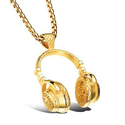 Vintage Headphones Couple Hip Hop Necklace