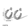 18K Gold Geometric C-Shaped Diamond Earrings