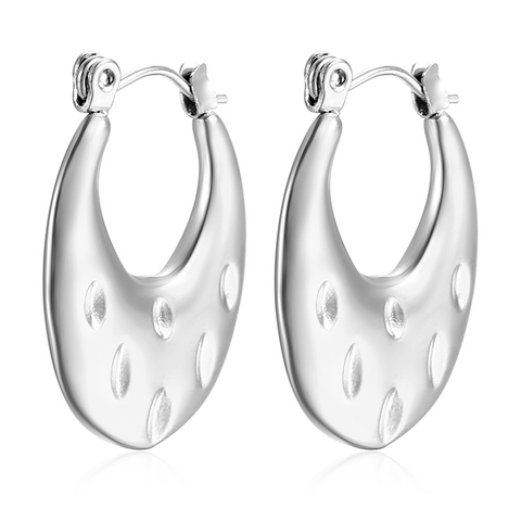 Stainless Steel Oval Simple Fashion Premium Earrings