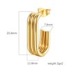 18k Multi-Layered Oval Earrings