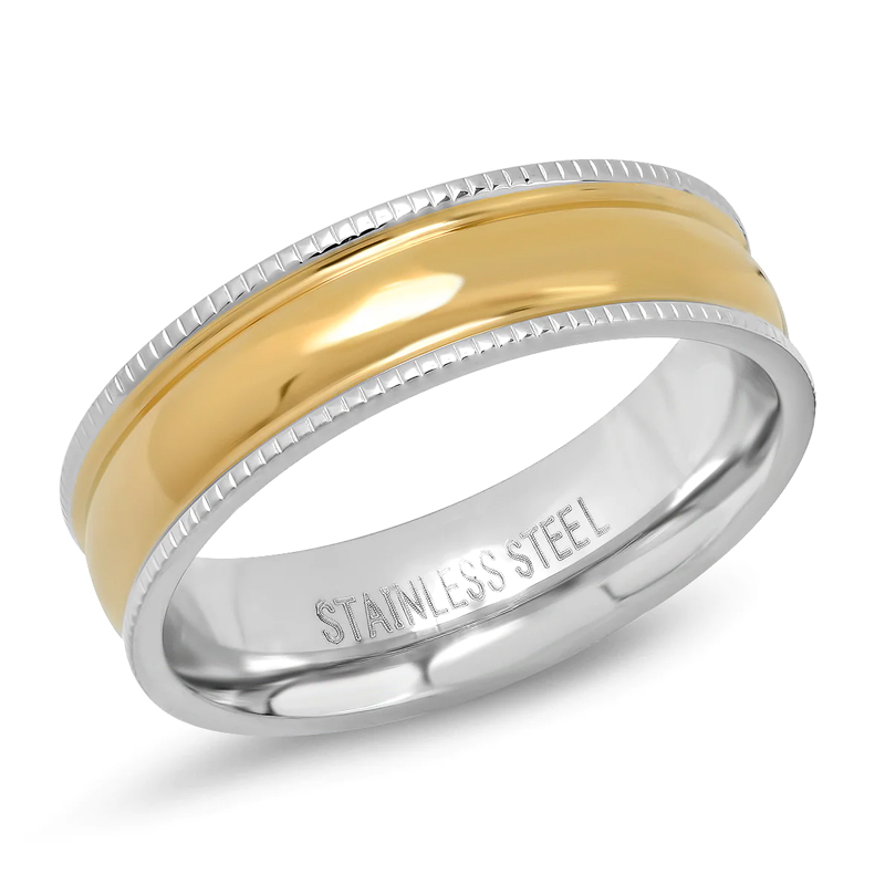 Stainless Steel Ring with Two Colour Plating