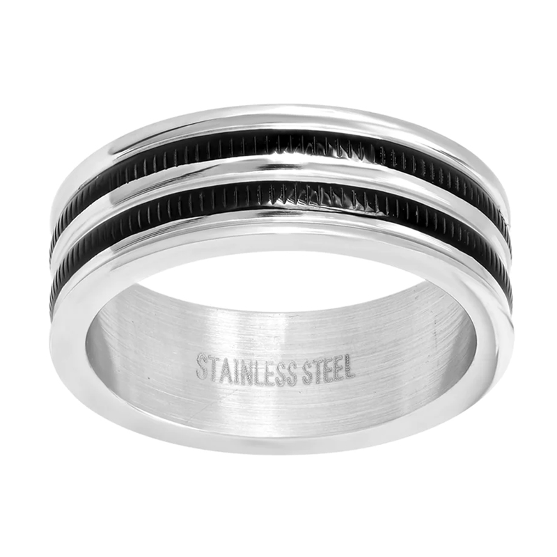 Men's Two Tone Stainless Steel Band Ring