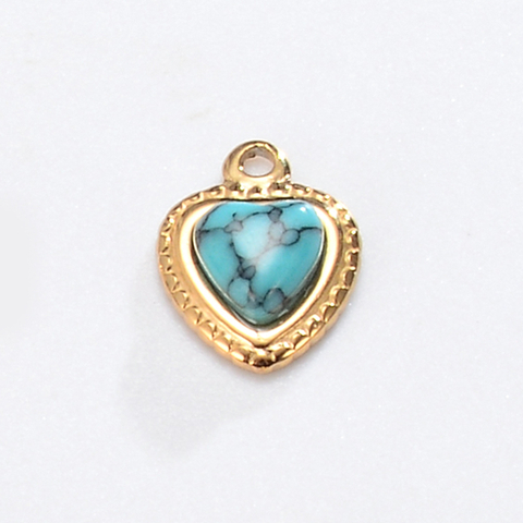 French Marron Court Oval with Natural Stone Pendant