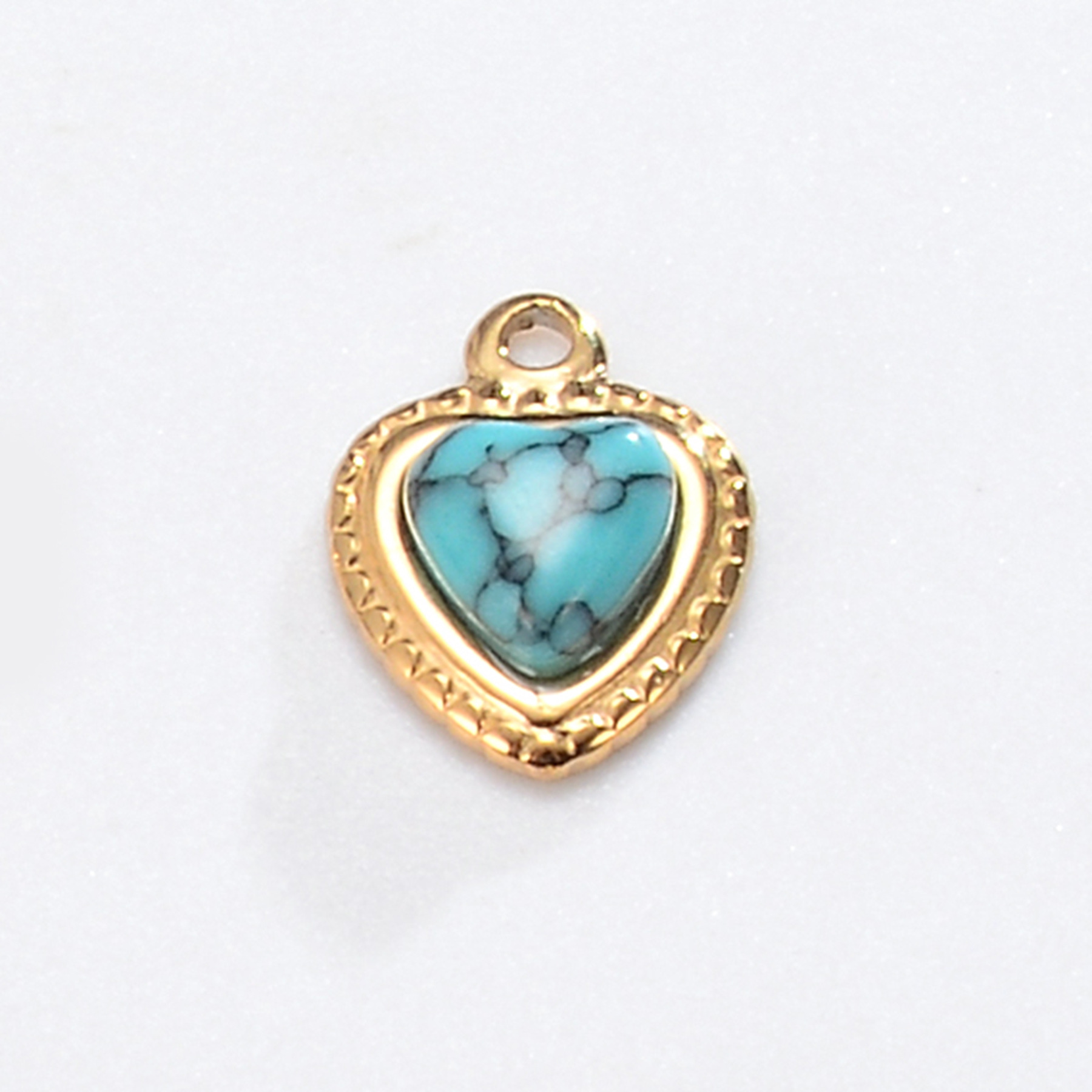 French Marron Court Oval with Natural Stone Pendant