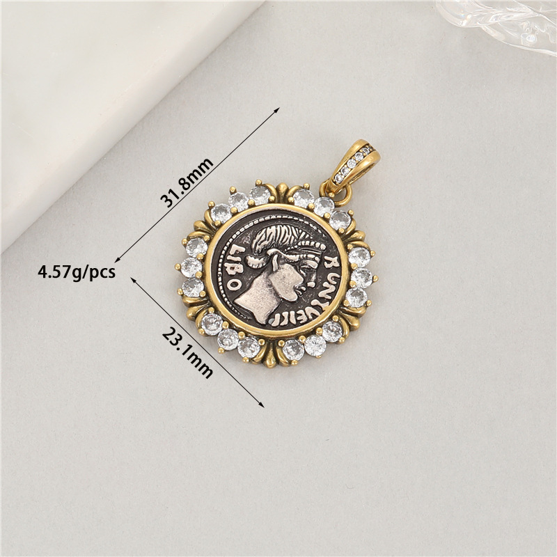 Round Roman God of War Coin Pendant