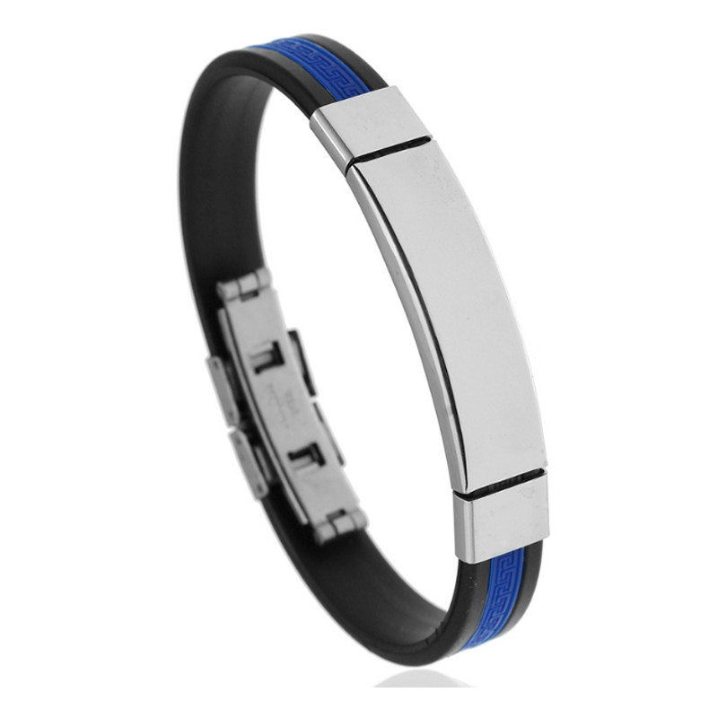 Silicone Stainless Steel Bracelet