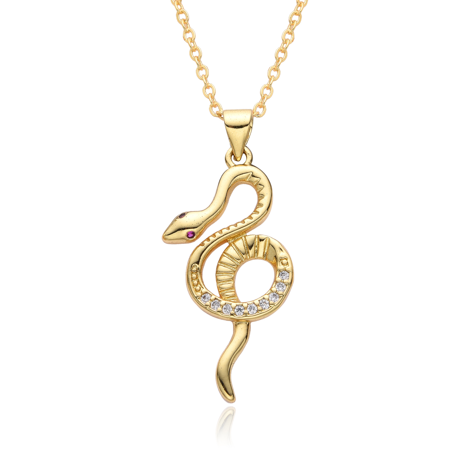 18k Gold Plated Snake Element Personalised Pendant