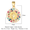 Diamond Virgin Mary Cross Pendant