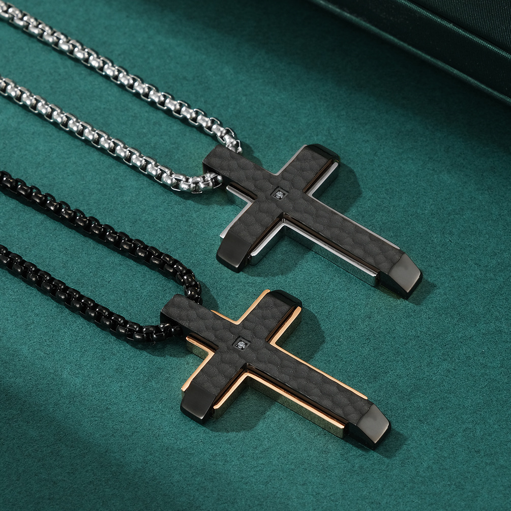 Personalized Two-tone Cross Necklace