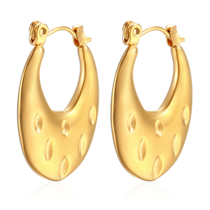 Stainless Steel Oval Simple Fashion Premium Earrings