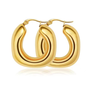 18k Small Fresh Stainless Steel Crescent Earrings