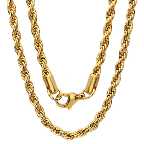 18K Gold Plated Stainless Steel Twist Chain