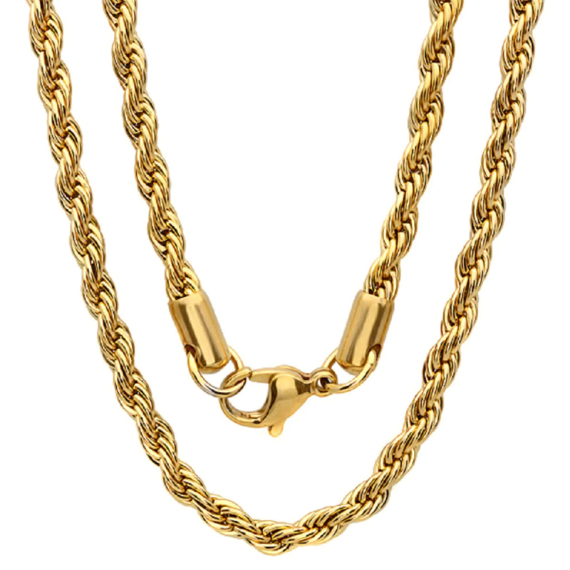 18K Gold Plated Stainless Steel Twist Chain