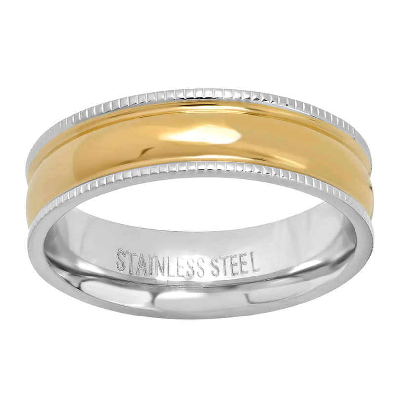 Stainless Steel Ring with Two Colour Plating