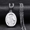 Oval Virgin Mary Prayer Hip Hop Pendant