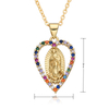 Delicate Love Round Religious Virgin Mary Pendant