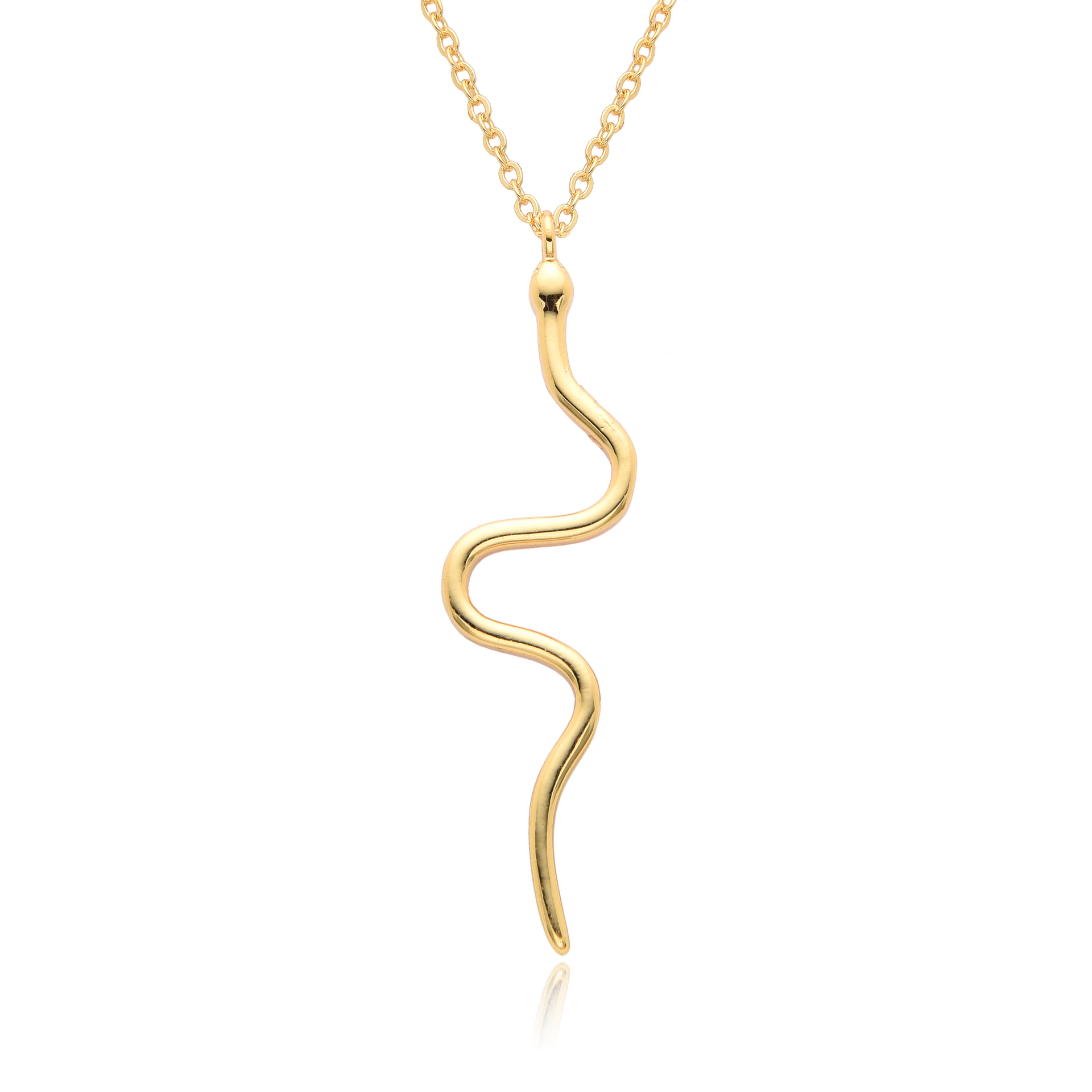 18K Gold Plated Round Snake Element Personalised Pendant