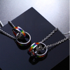 Colorful Rainbow Couple Titanium Necklace