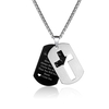 Stainless Steel Skeleton Cross Layered Men's Military Necklace