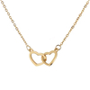 Mirror Stainless Steel Double Heart Necklace